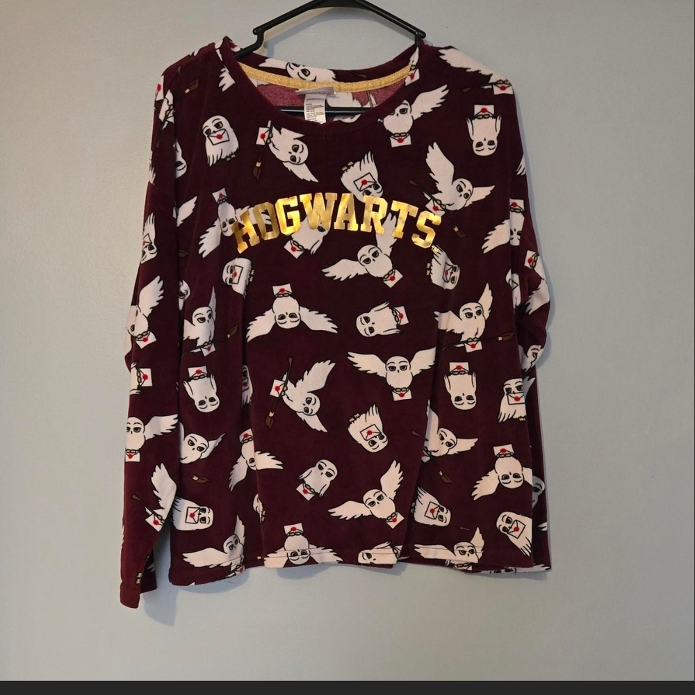 Hogwarts Burgundy Pajama Top
